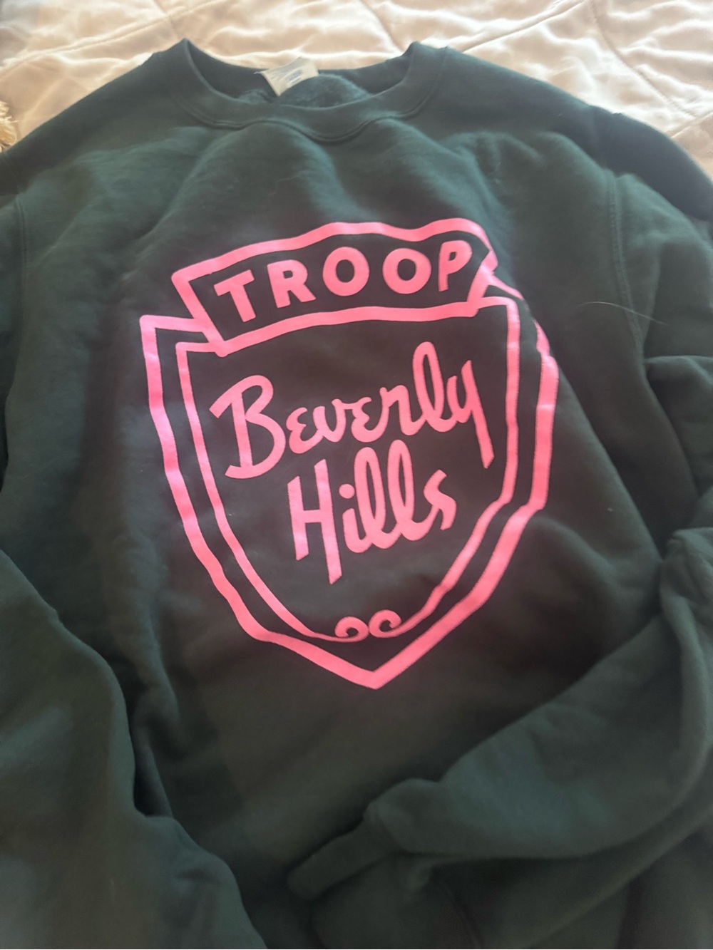 Super cute Troop Beverly Hills sweatshirt from Etsy. Great for Halloween!
